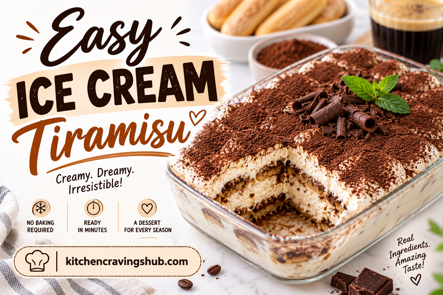 Easy Ice Cream Tiramisu