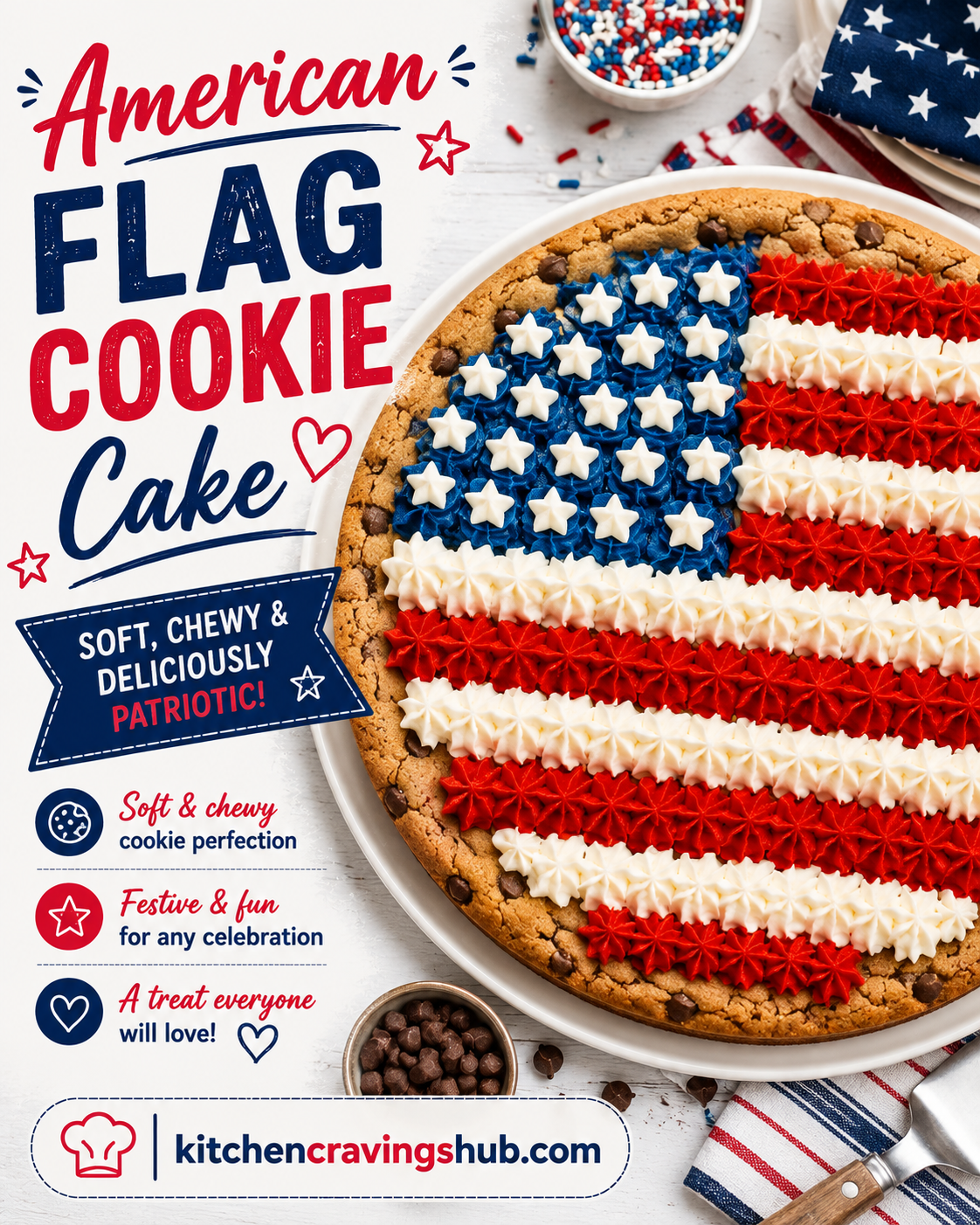 American Flag Cookie Cake