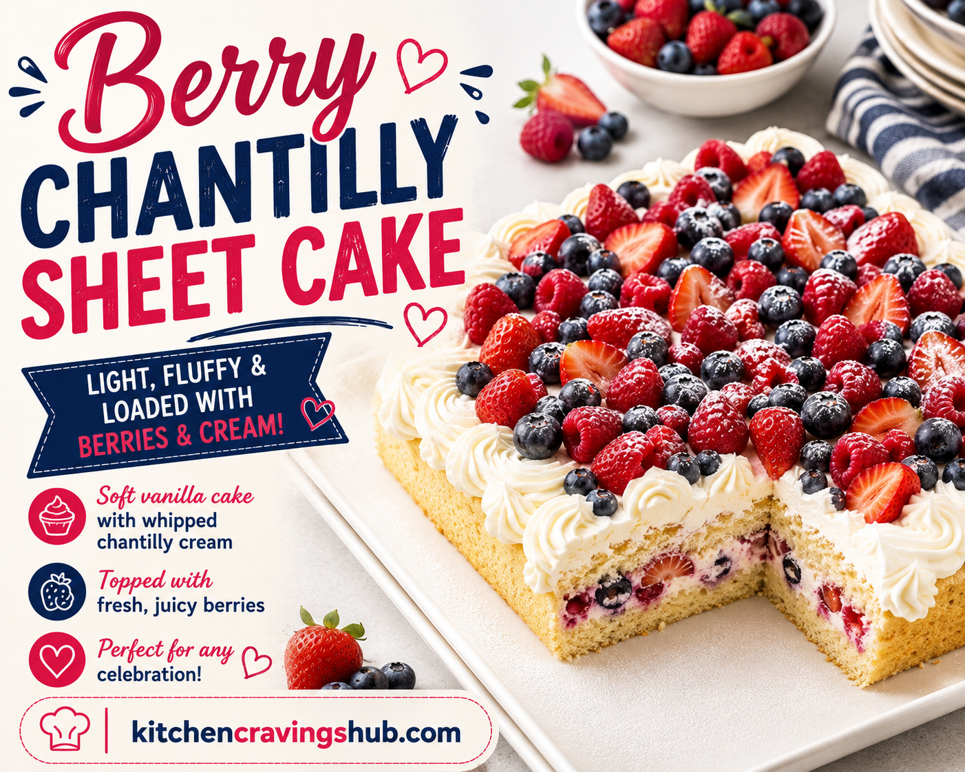 Berry Chantilly Sheet Cake