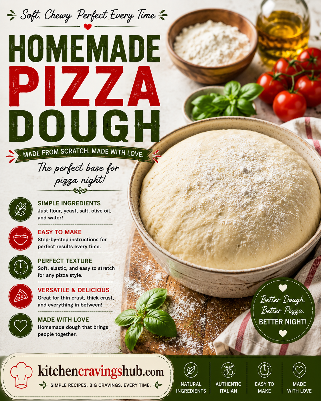 Homemade Pizza Dough 🍕 The Only Recipe You Will Ever Need