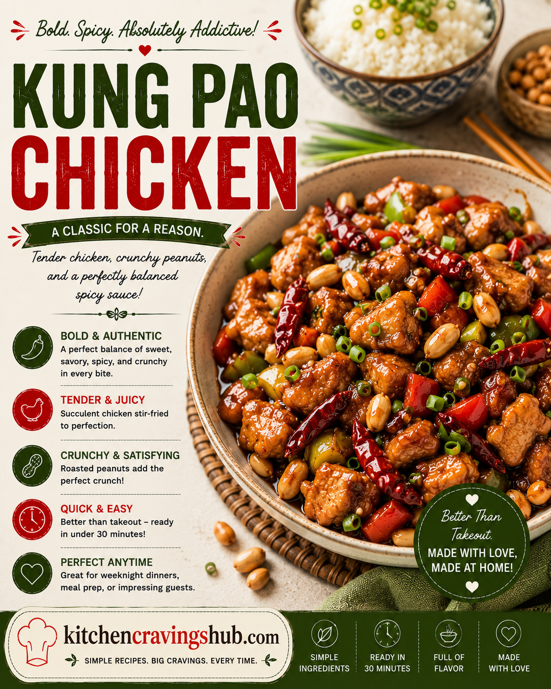 Kung Pao Chicken 🥜🌶️ The Ultimate Homemade Recipe You Will Love