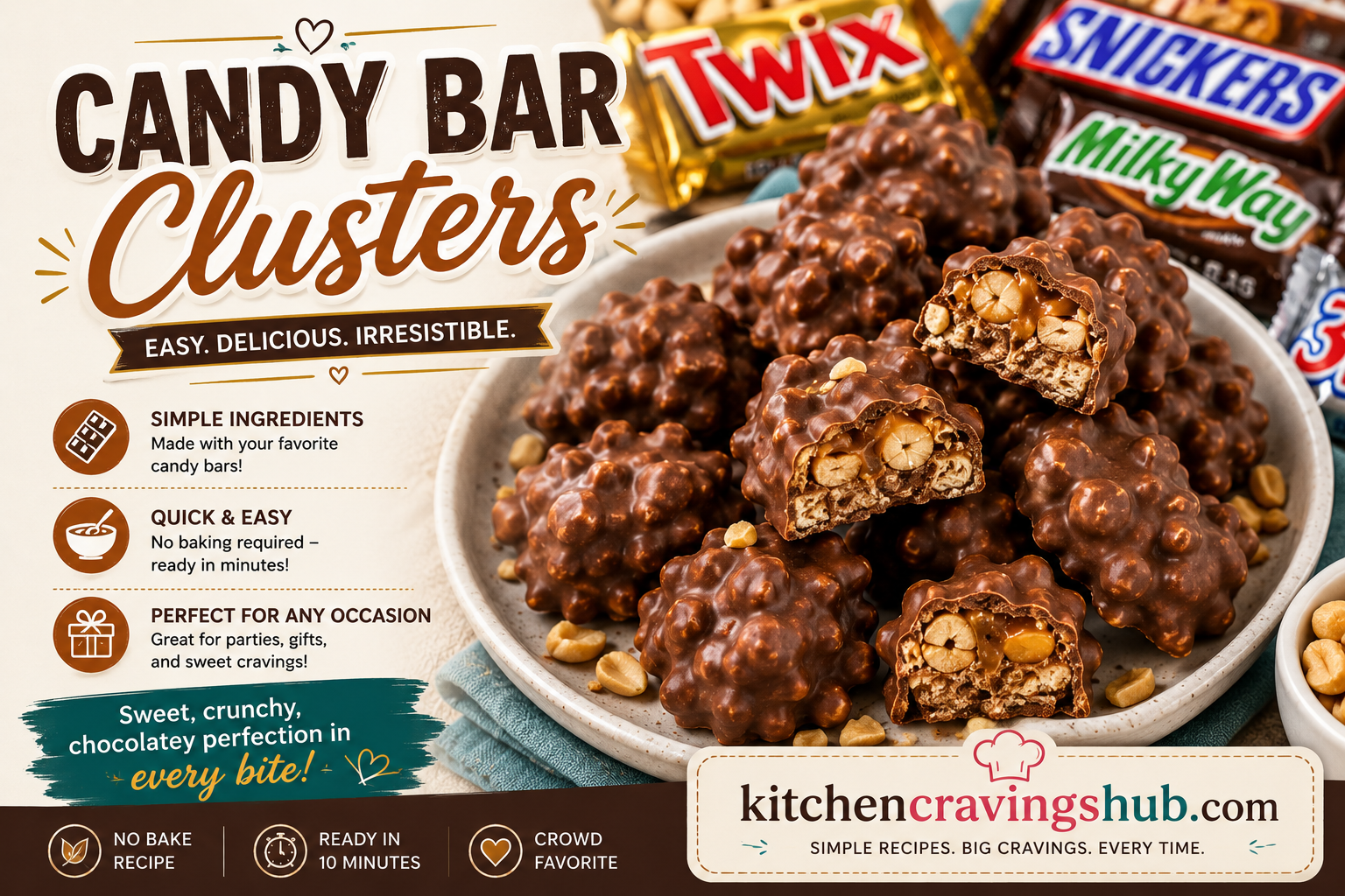 Candy Bar Clusters: The Easiest No Bake Treat You’ll Ever Make
