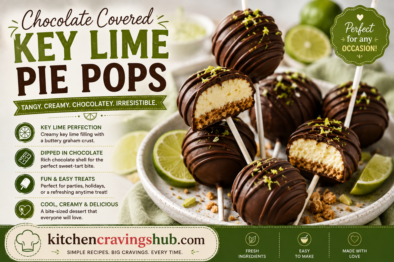 Chocolate Covered Key Lime Pie Pops