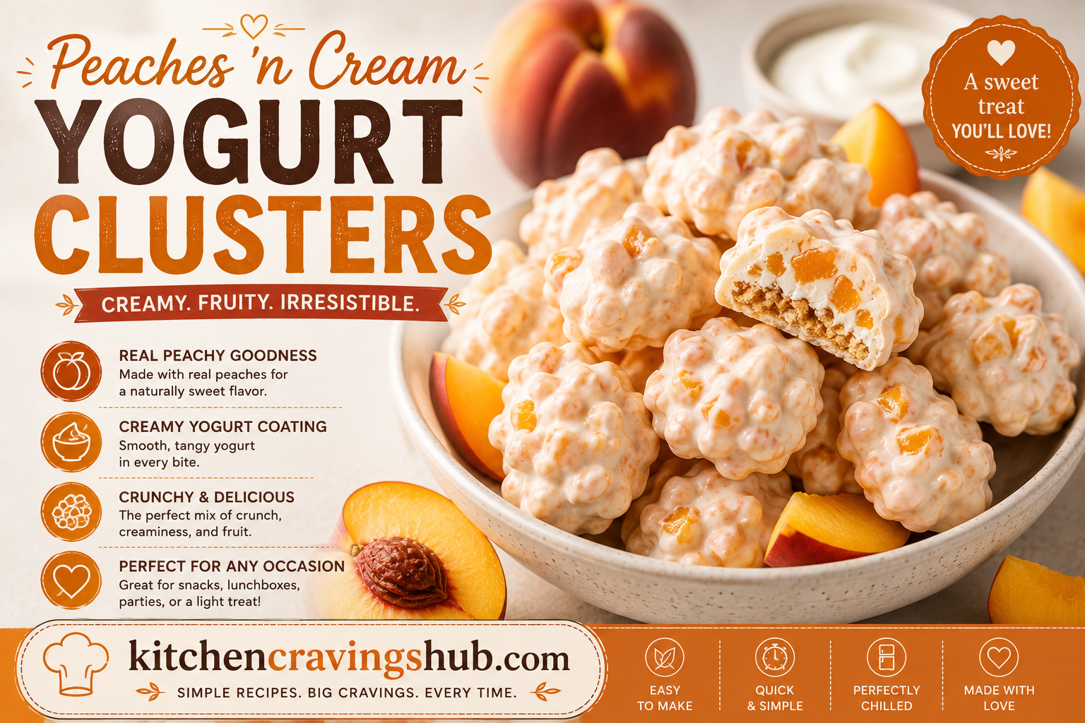 Peaches ‘n Cream Yogurt Clusters